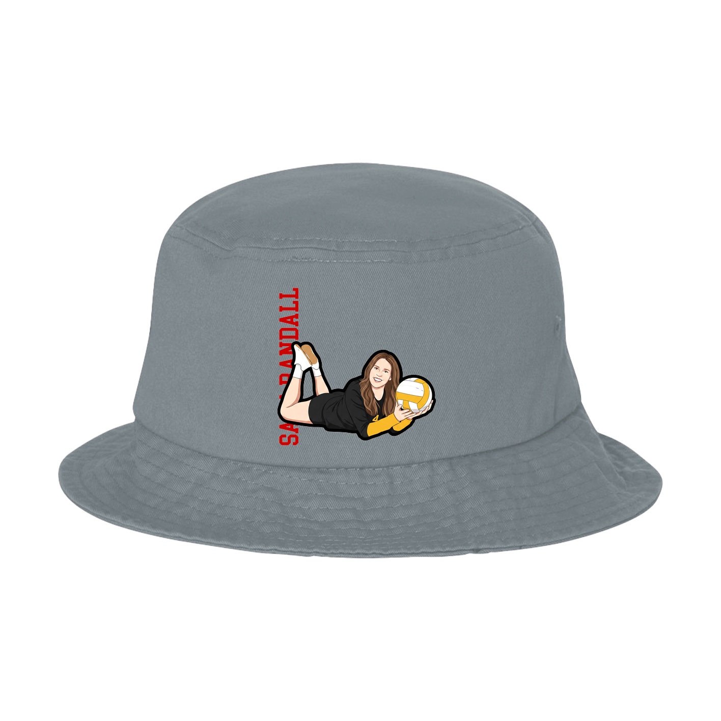 Bucket Cap — Name Vertical in Grey
