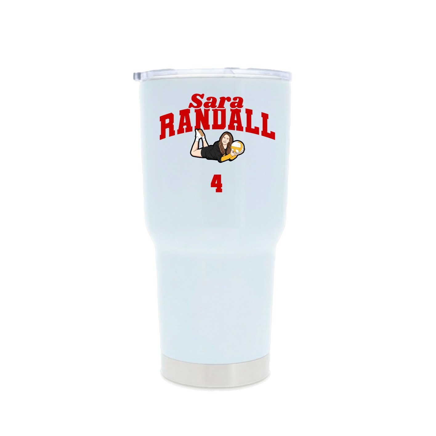30oz Stainless Steel Tumbler — Signature Arch in White