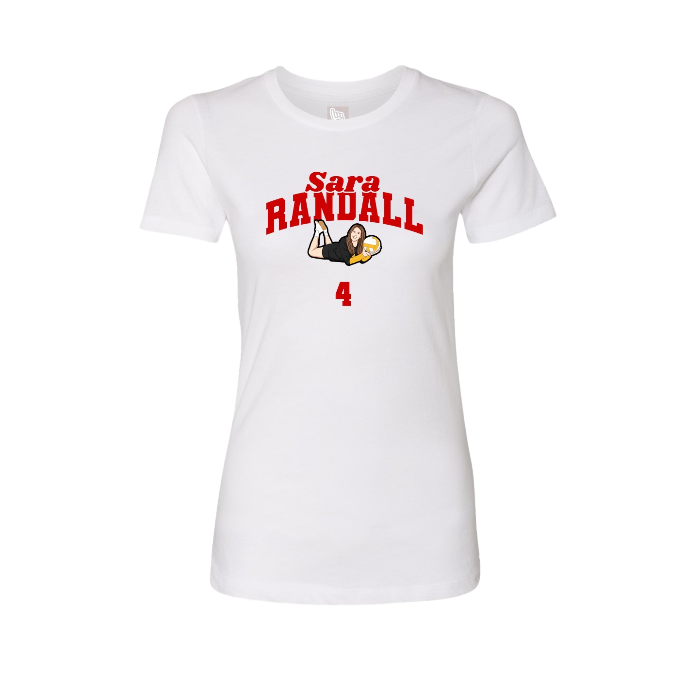 Fitted Women's Tee — Signature Arch in White