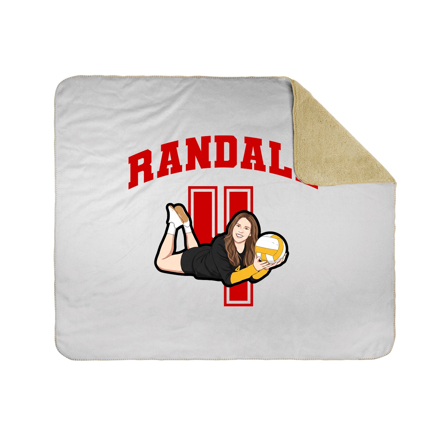 Throw Blanket — Number in White
