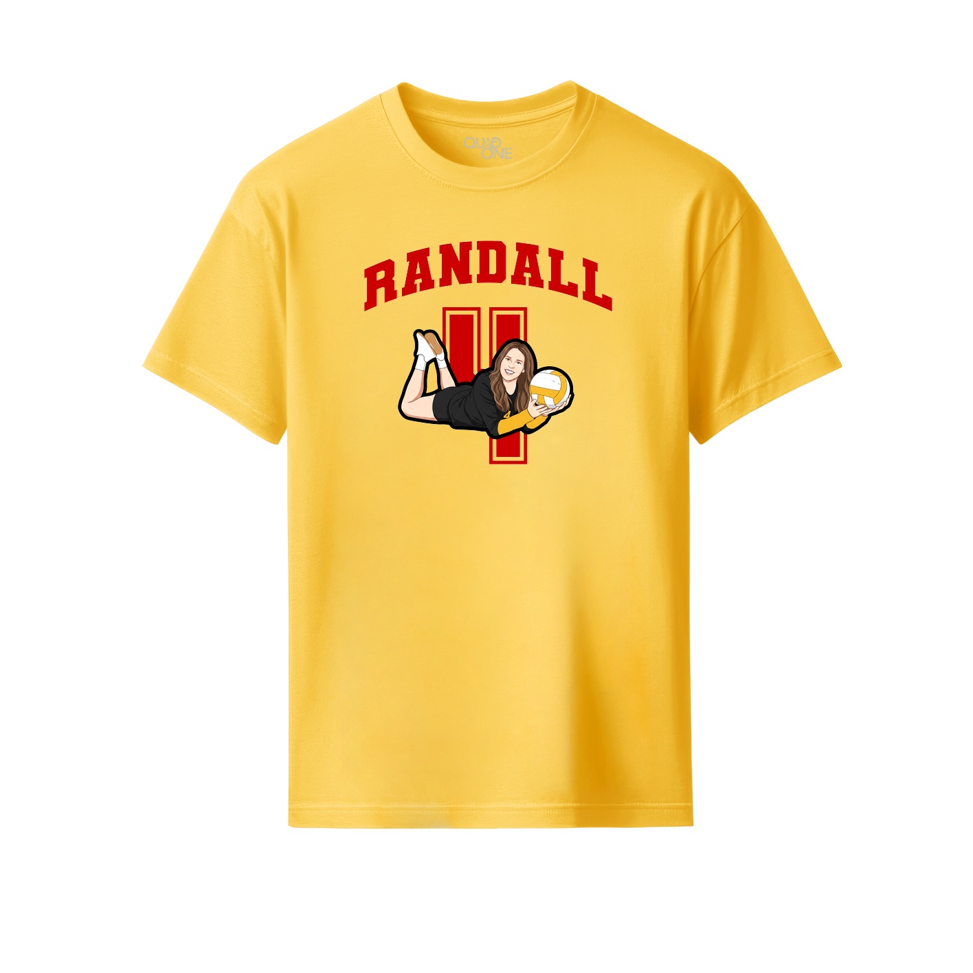 Youth Tee — Number in Yellow
