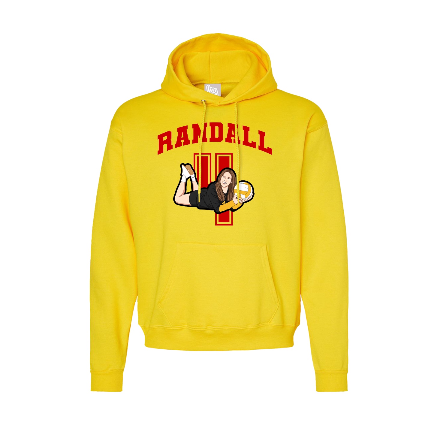 Hoodie — Number in Yellow