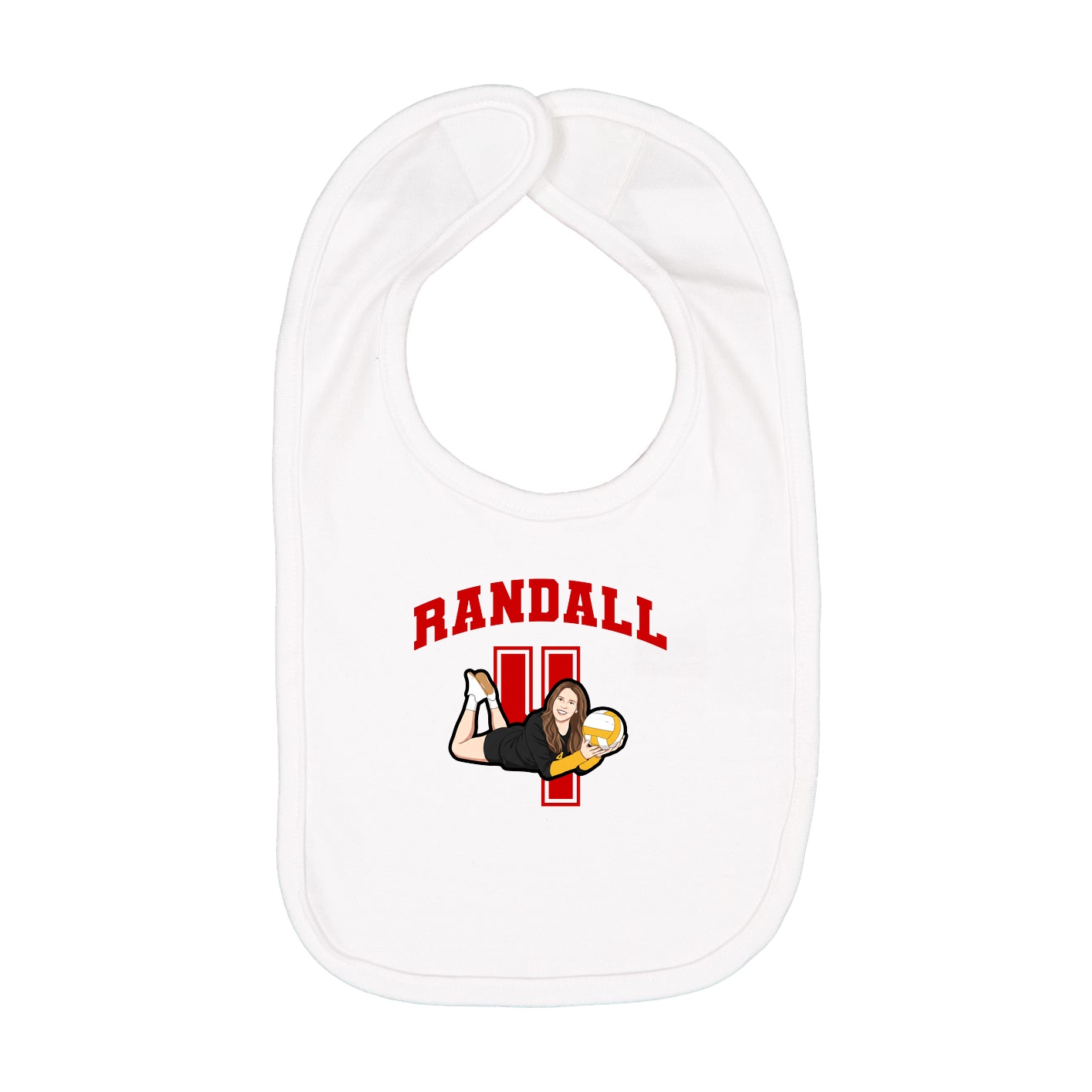 Infant Bib — Number in White