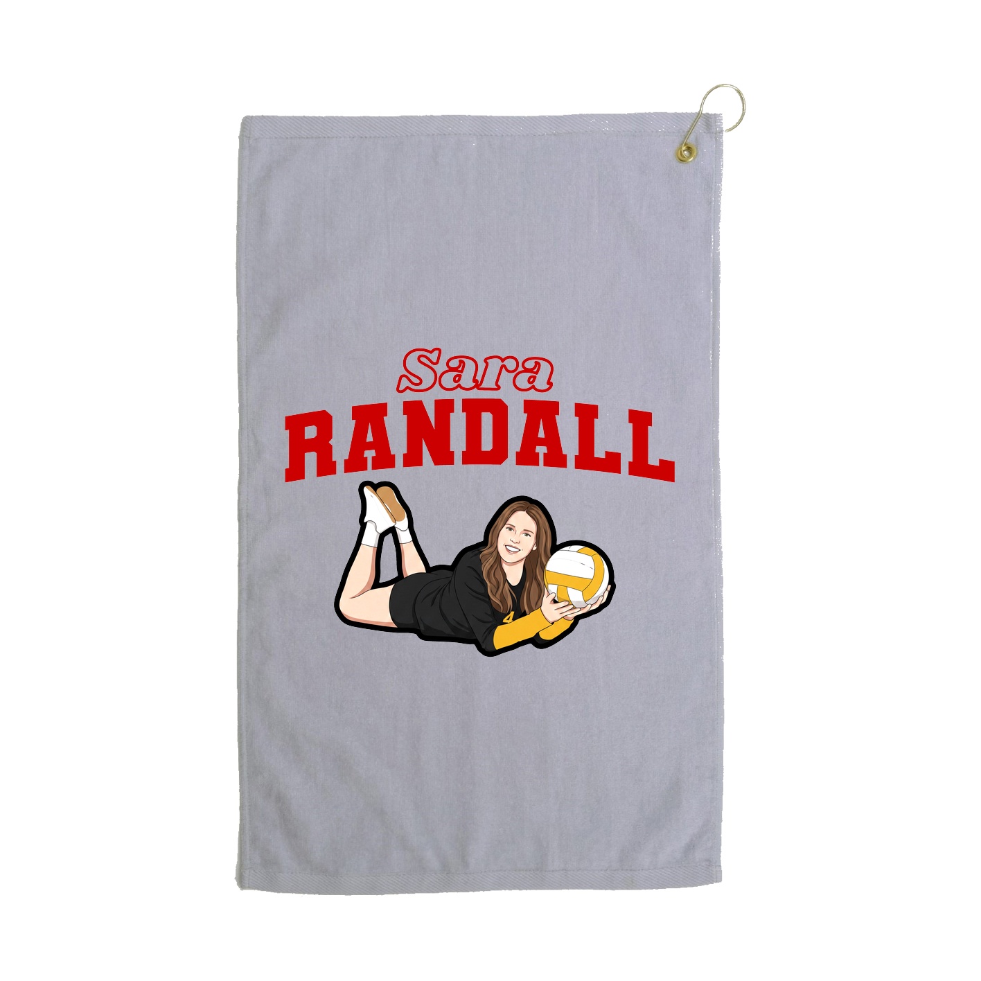 Golf Towel — Name Arch in Grey