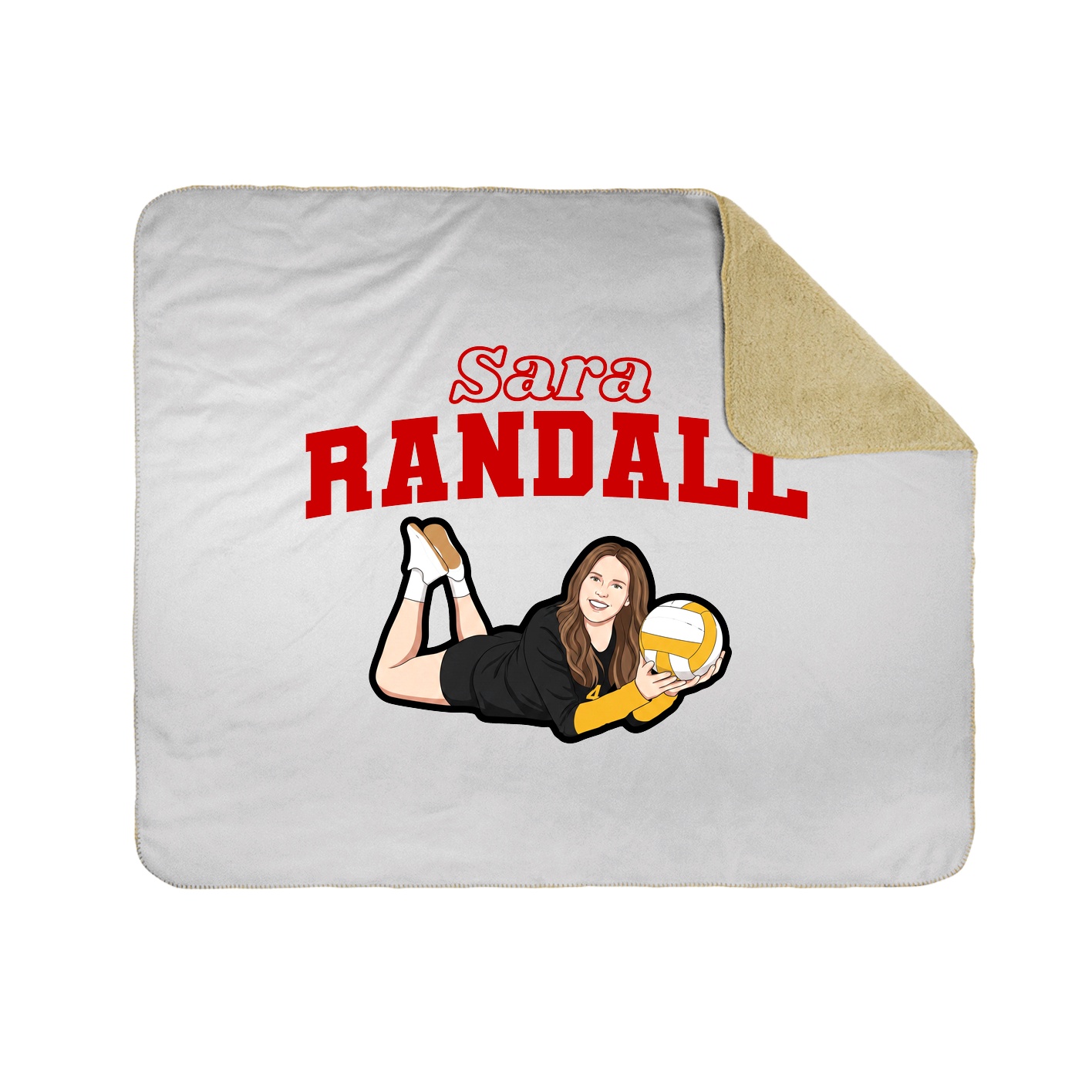 Throw Blanket — Name Arch in White