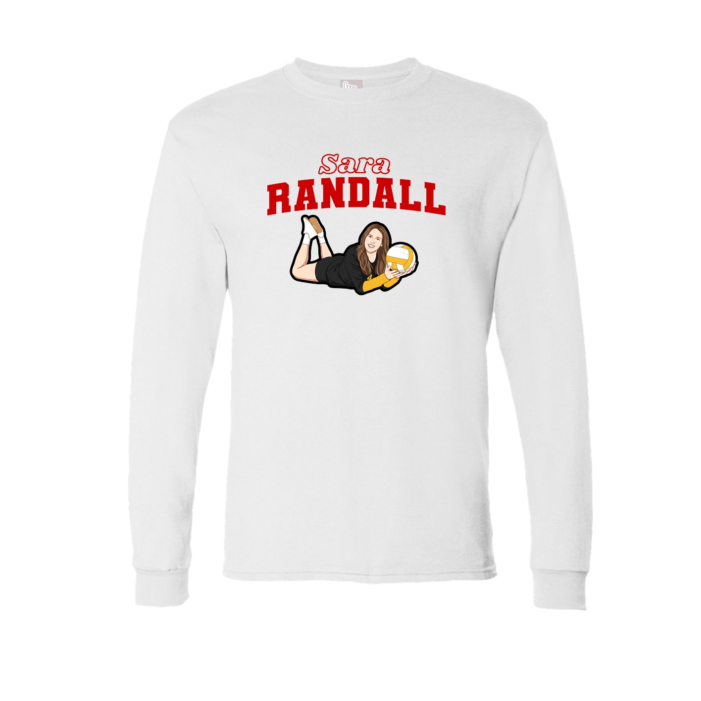 Long Sleeve Tee — Name Arch in White