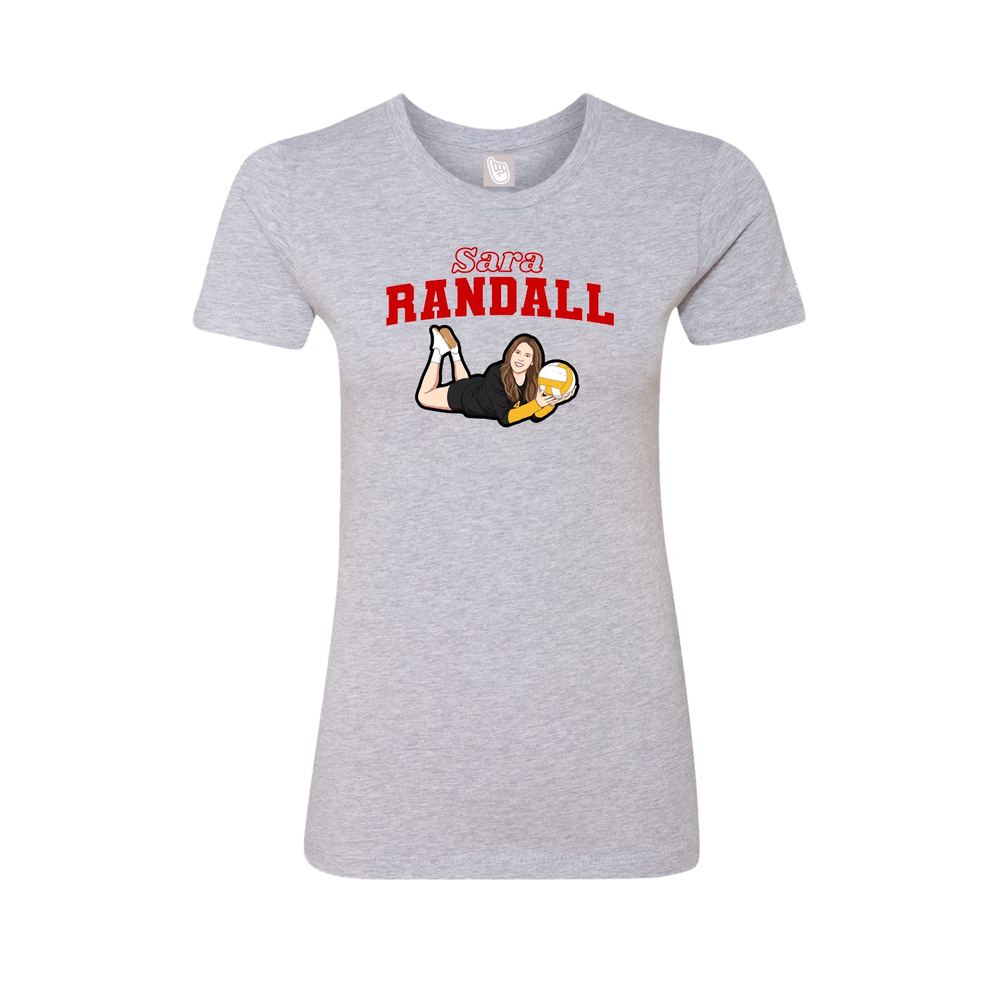 Fitted Women's Tee — Name Arch in Grey