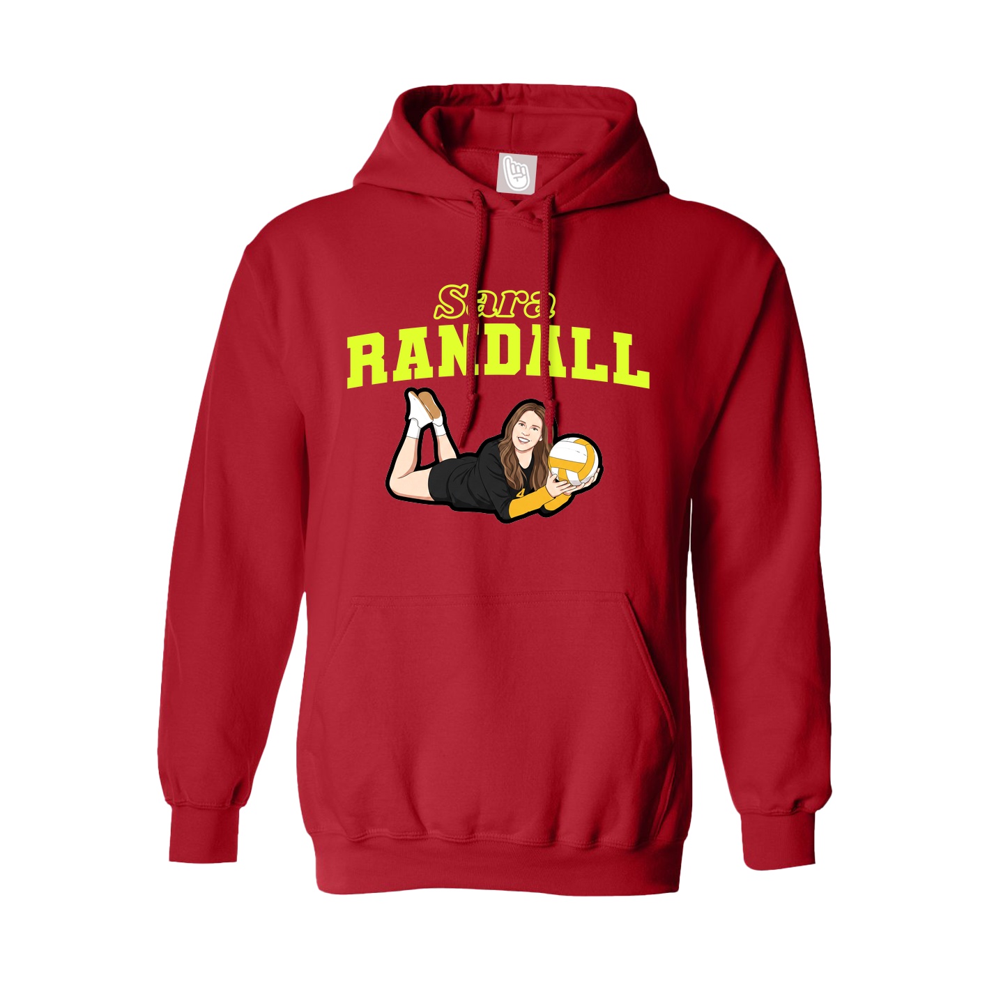 Hoodie — Name Arch in Red