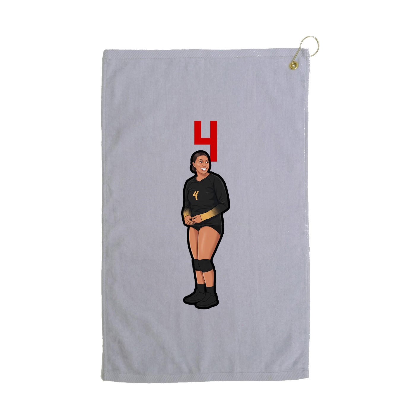 Golf Towel — Number Top in Grey