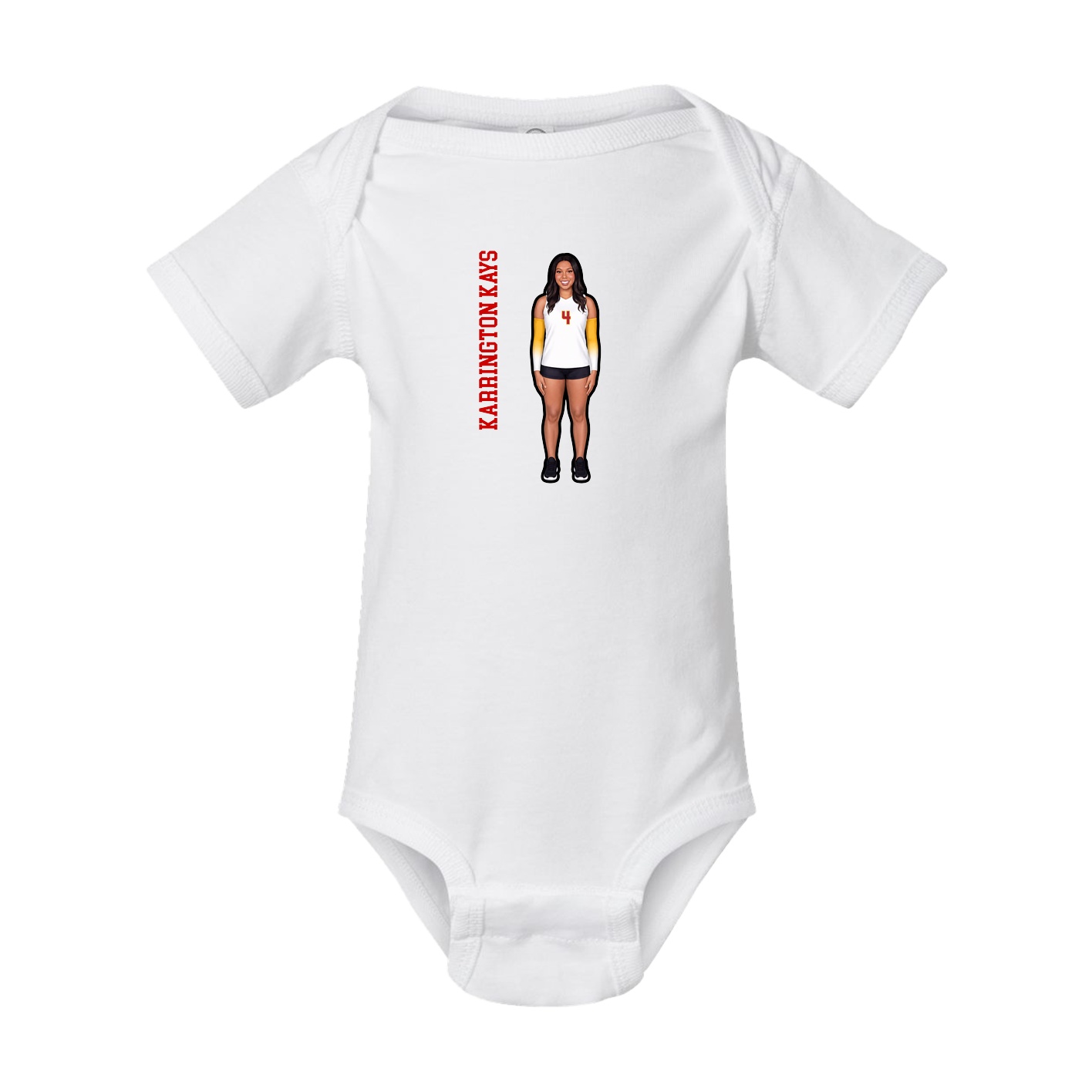 Baby Onesie — Name Vertical in White