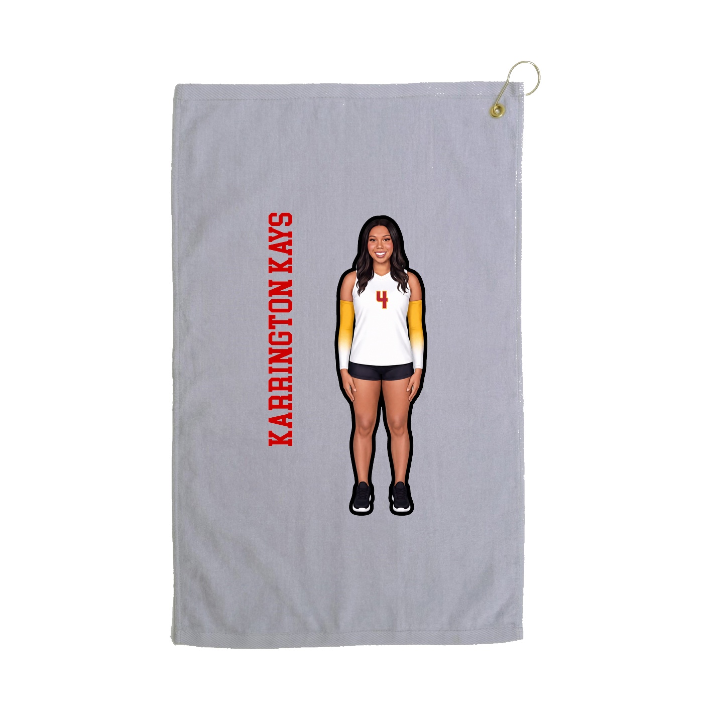 Golf Towel — Name Vertical in Grey