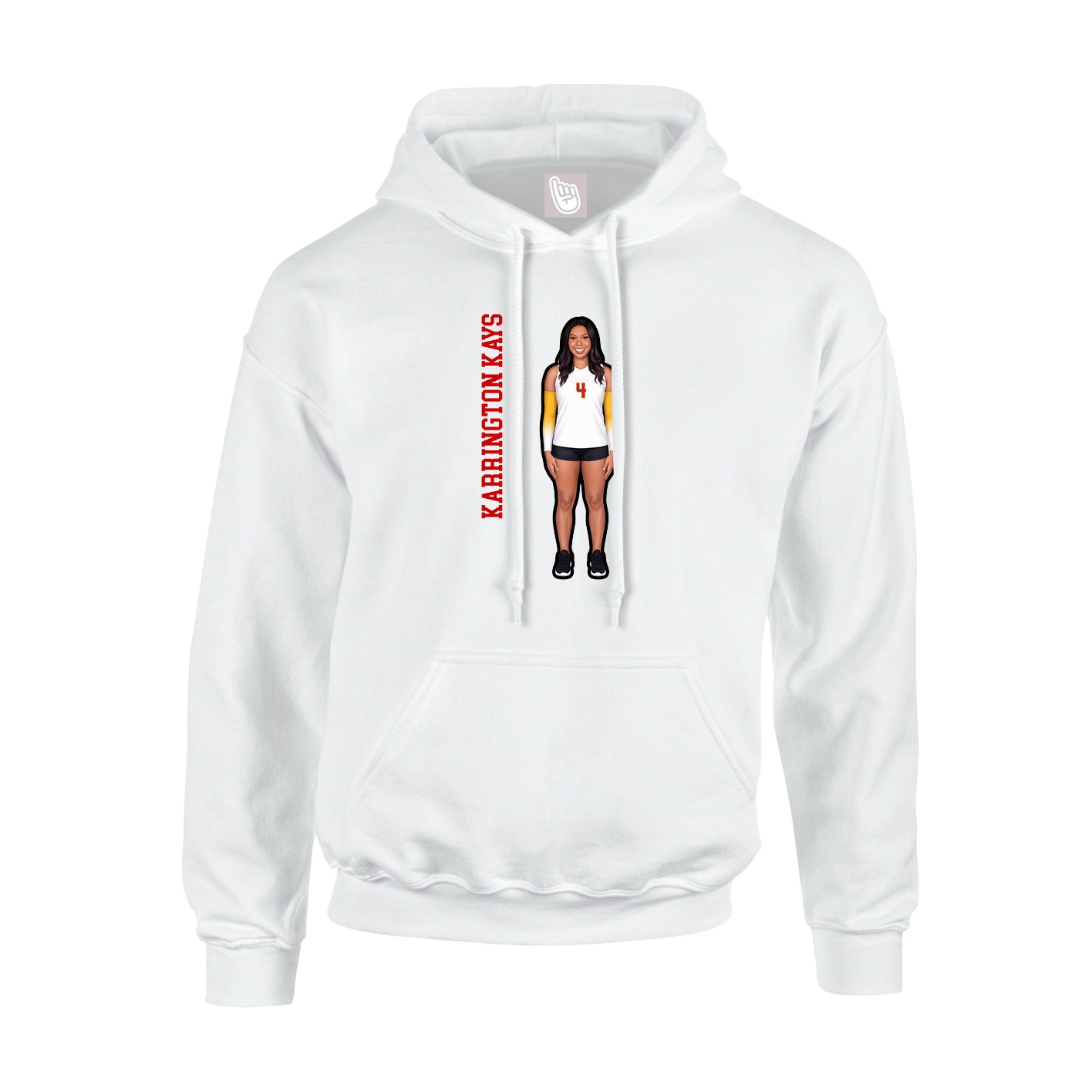 Youth Hoodie — Name Vertical in White