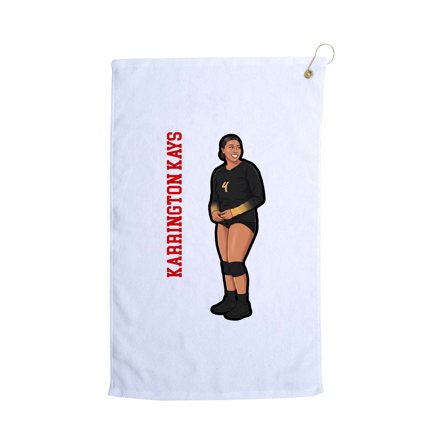 Golf Towel — Name Vertical in White