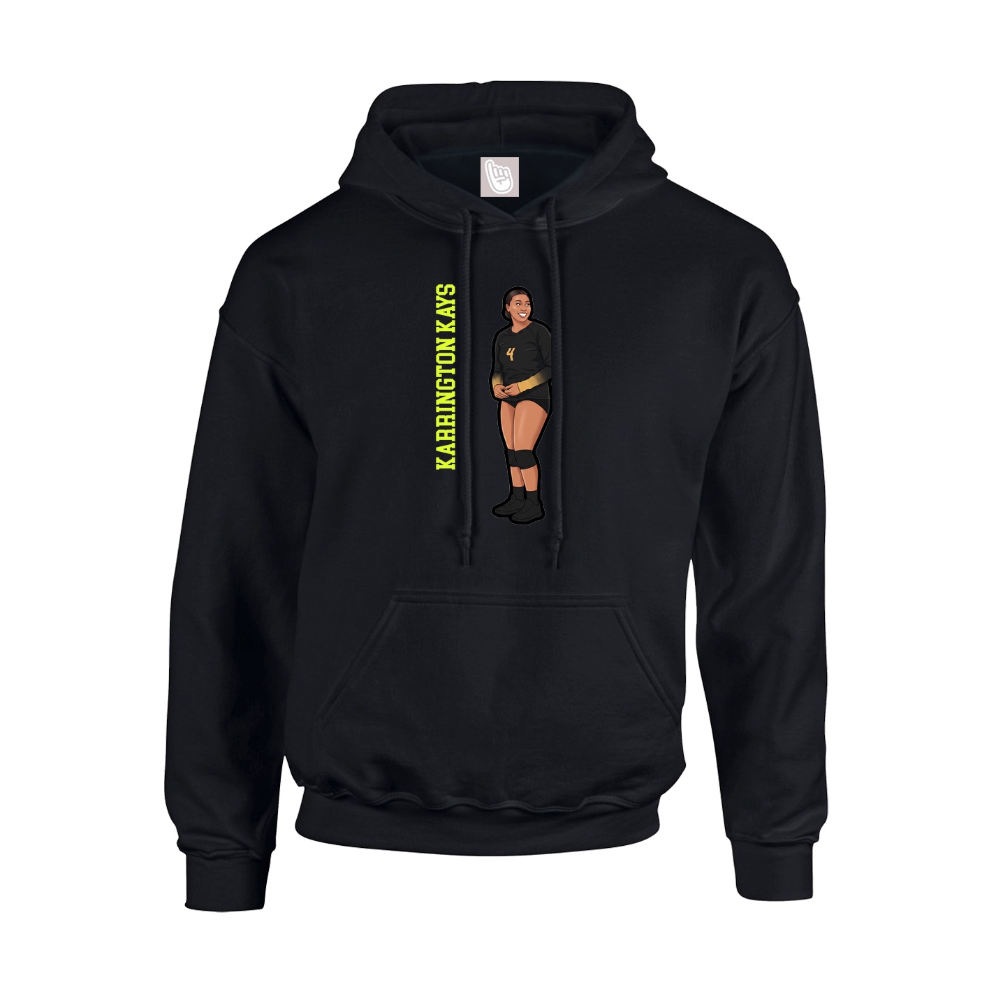 Youth Hoodie — Name Vertical in Black