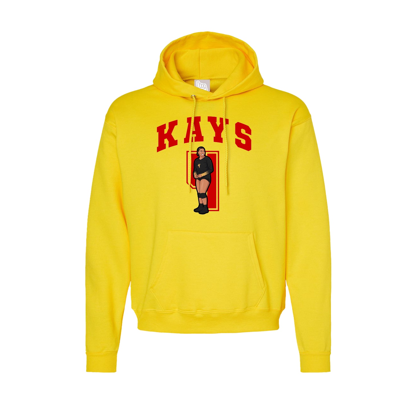 Hoodie — Number in Yellow