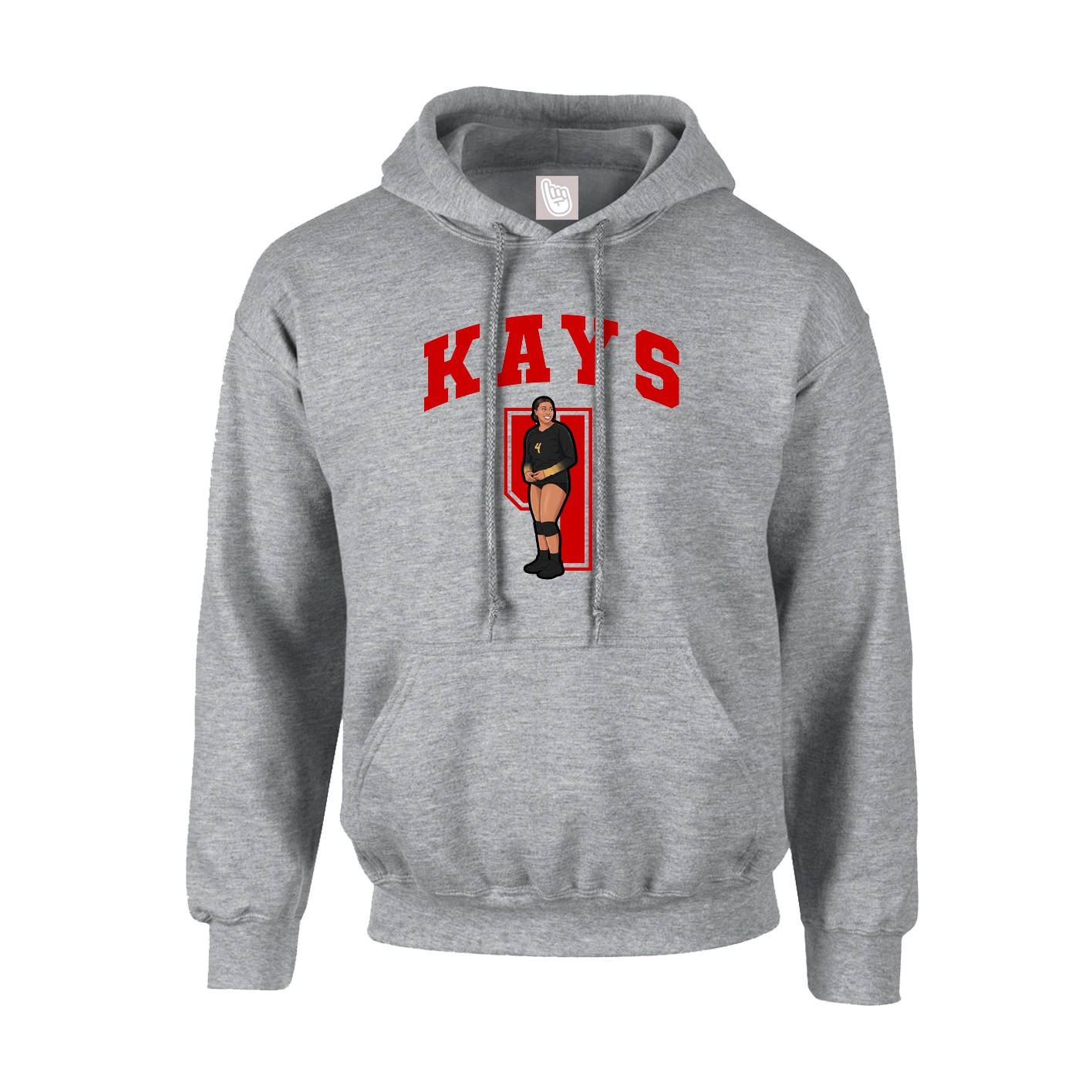 Youth Hoodie — Number in Grey