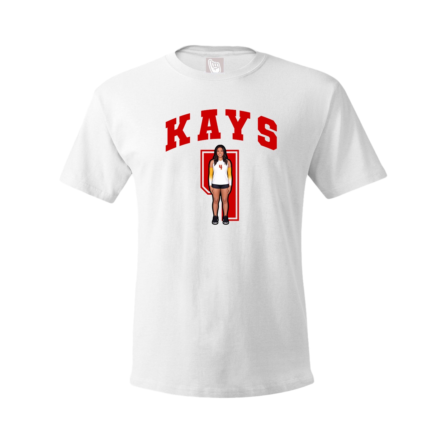Youth Tee — Number in White