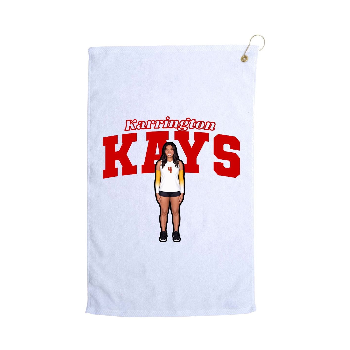 Golf Towel — Name Arch in White