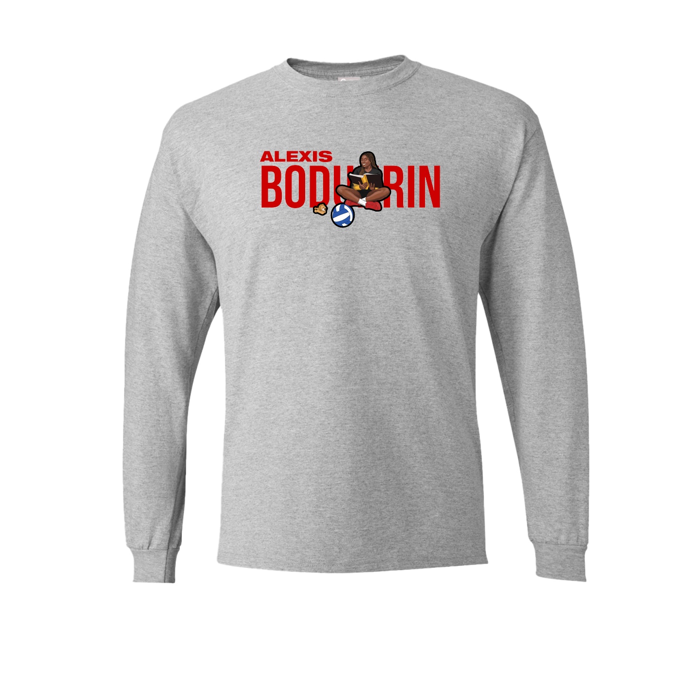 Long Sleeve Tee — Player Name in Grey