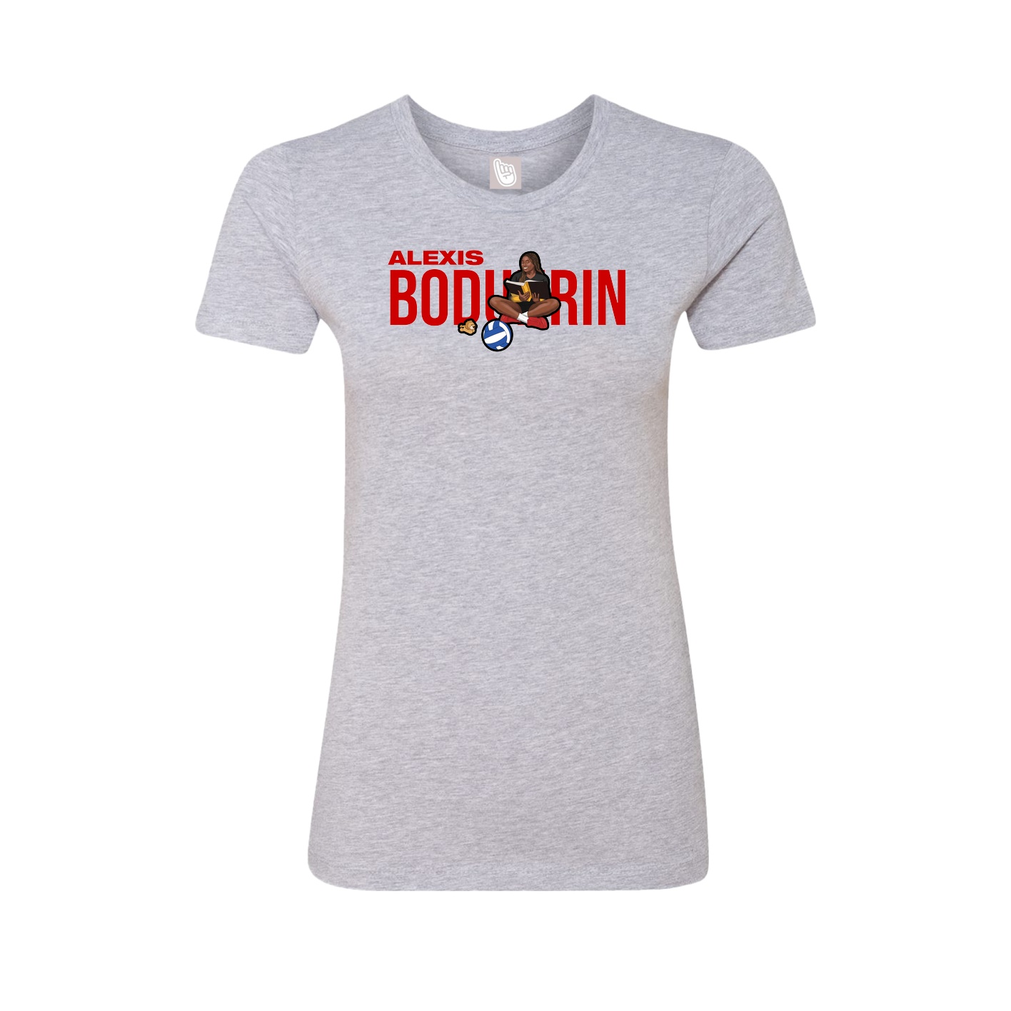 Fitted Women's Tee — Player Name in Grey