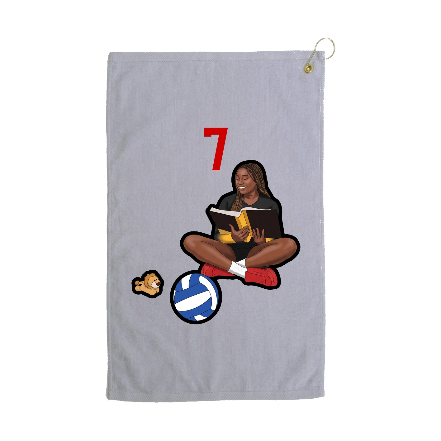 Golf Towel — Number Top in Grey