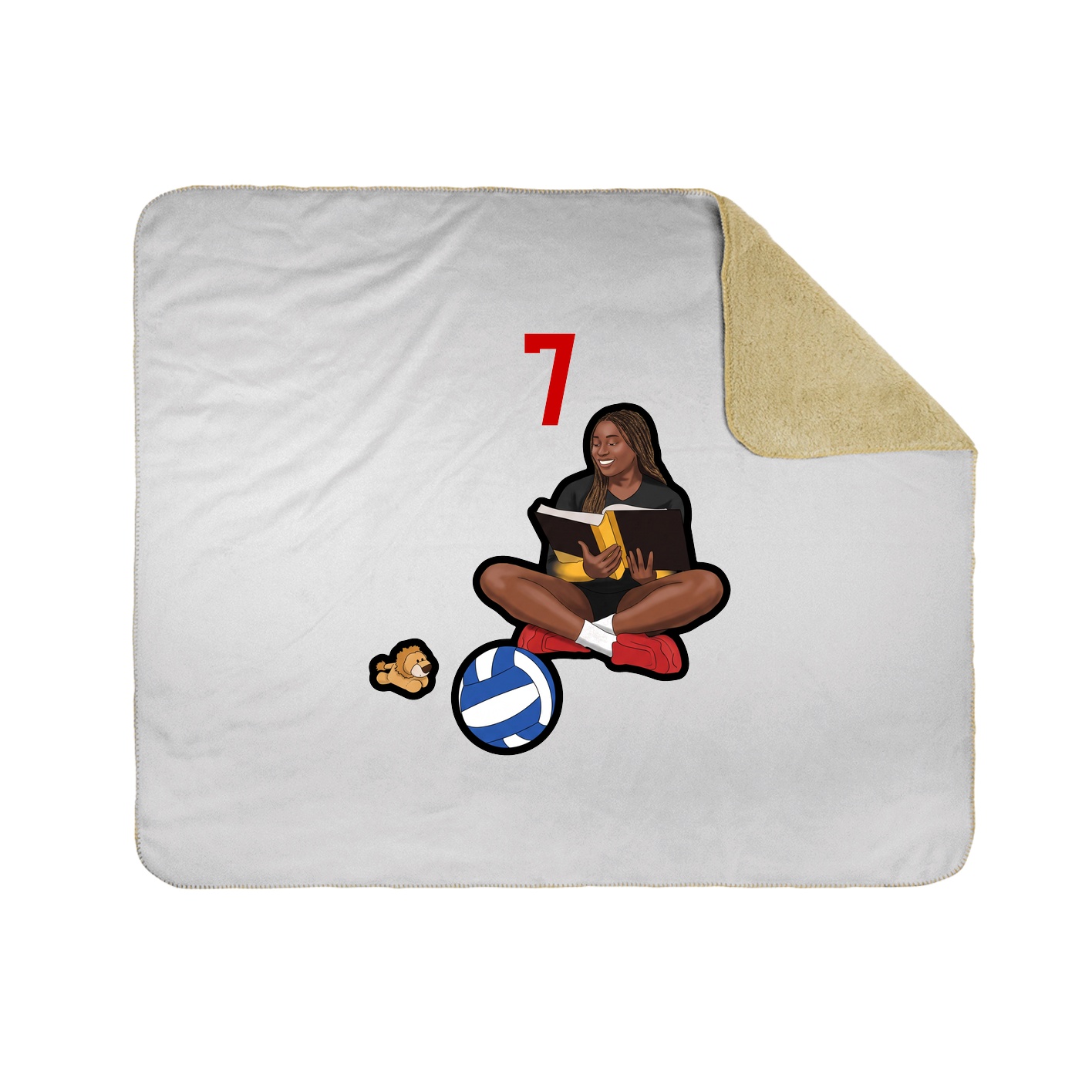 Throw Blanket — Number Top in White