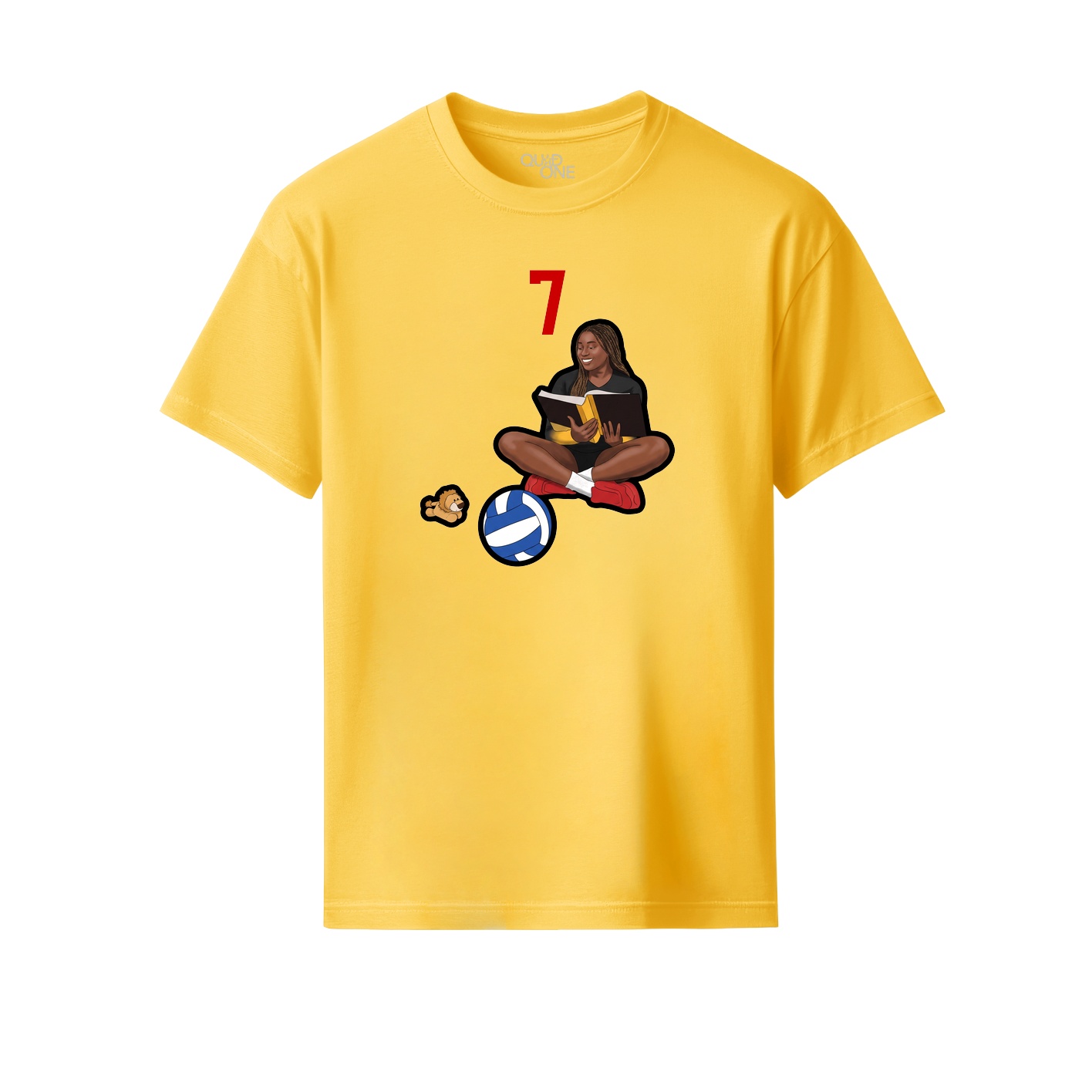 Youth Tee — Number Top in Yellow