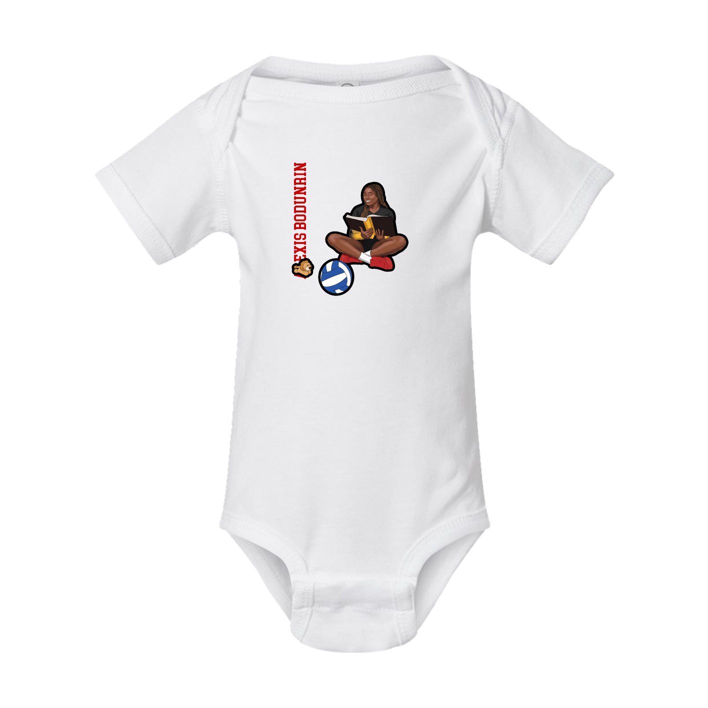 Baby Onesie — Name Vertical in White