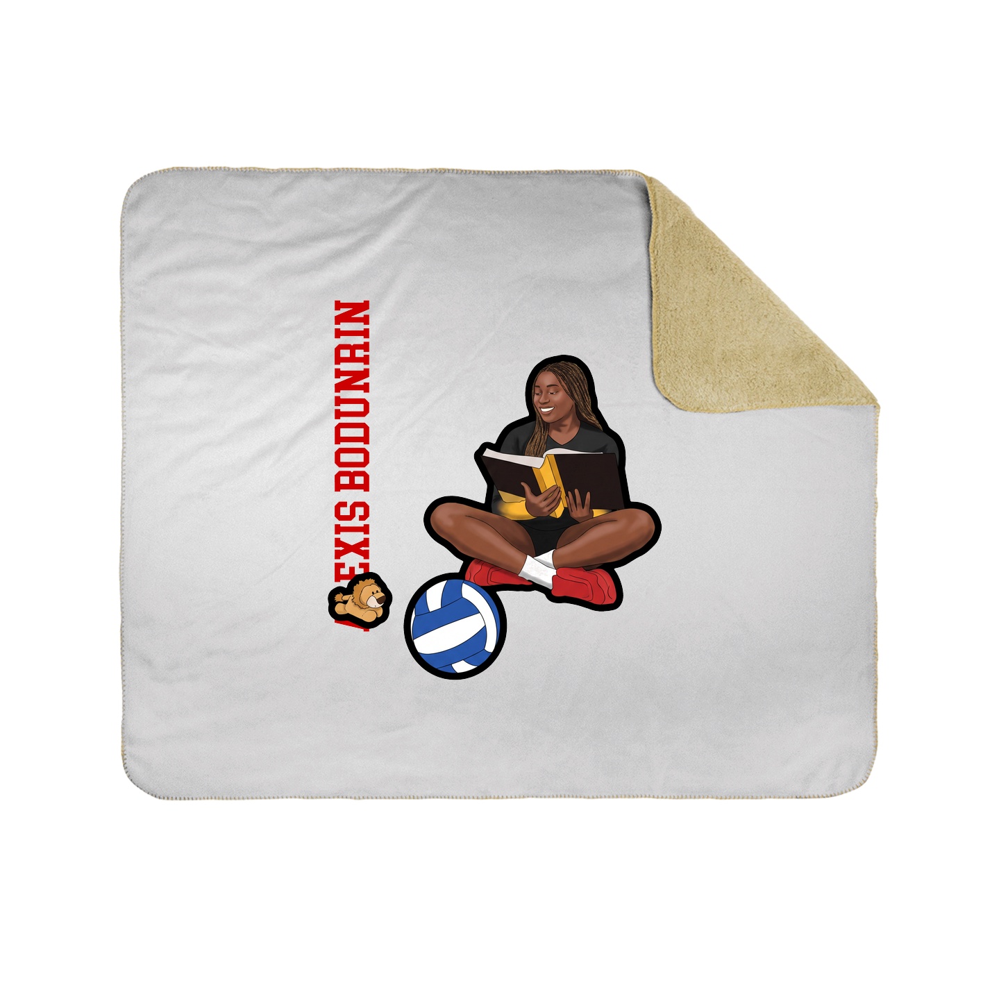 Throw Blanket — Name Vertical in White