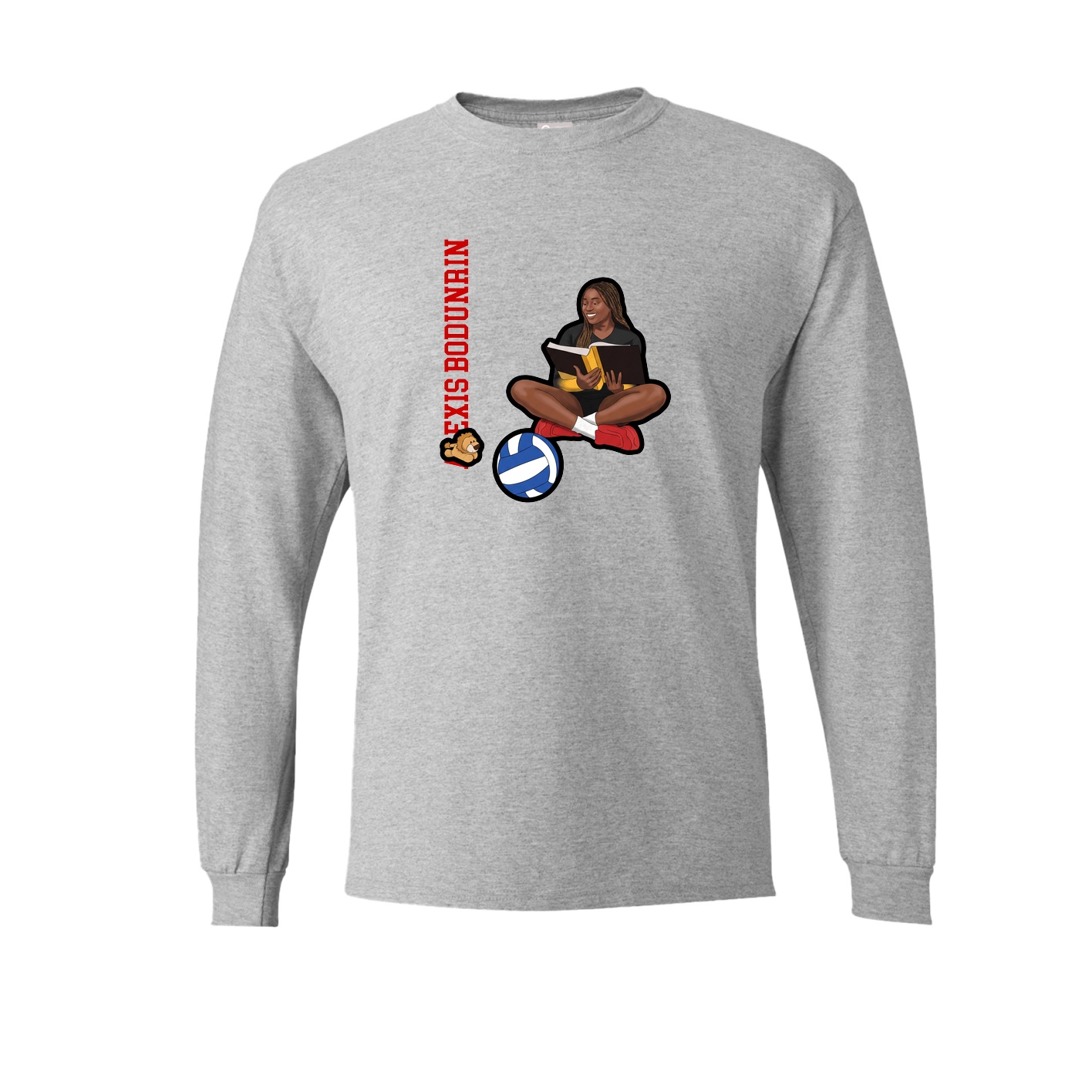 Long Sleeve Tee — Name Vertical in Grey
