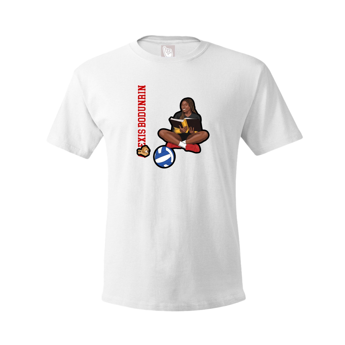 Youth Tee — Name Vertical in White