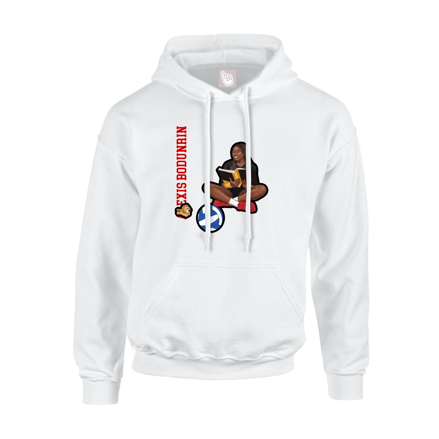 Hoodie — Name Vertical in White