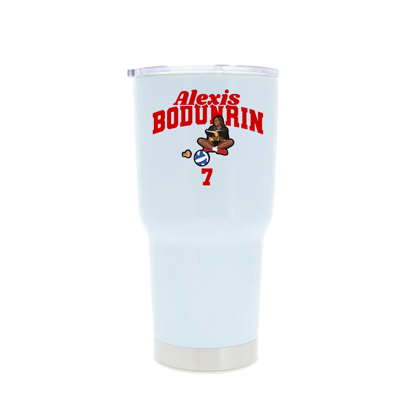 30oz Stainless Steel Tumbler — Signature Arch in White