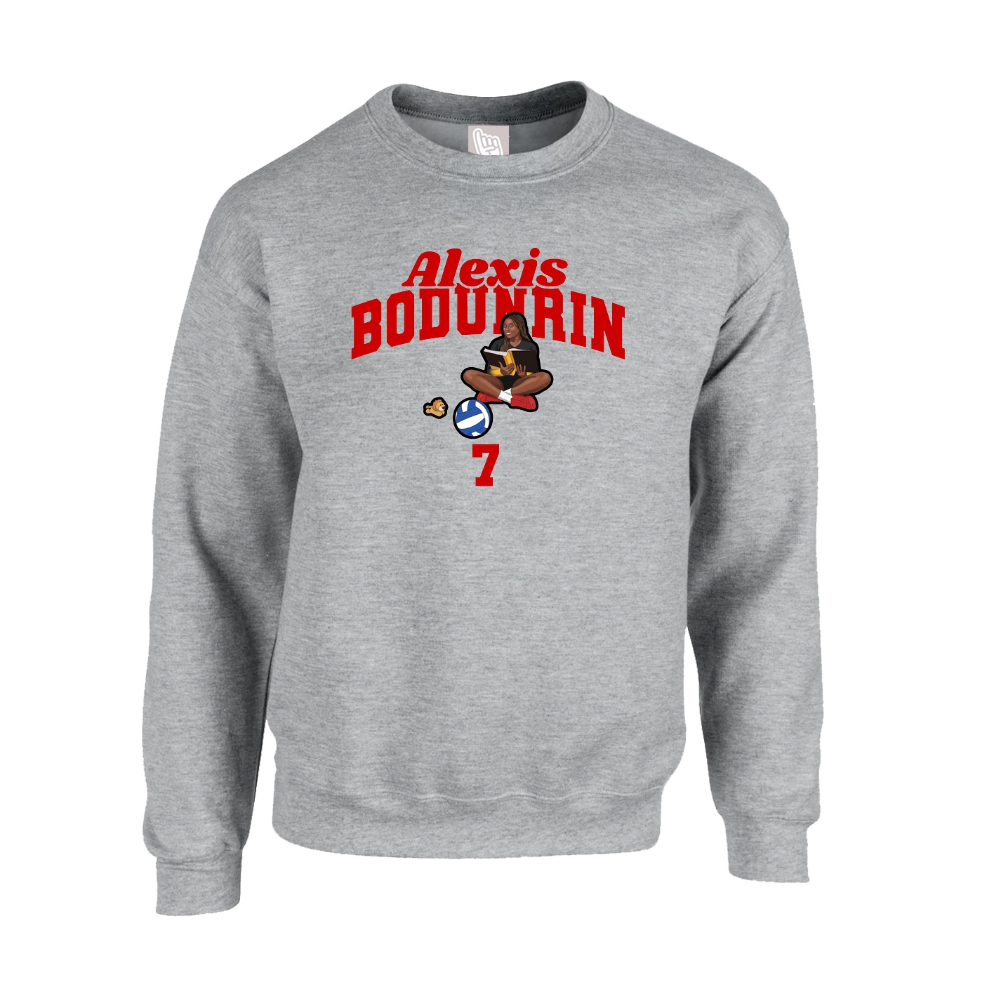 Fleece Crew — Signature Arch in Grey