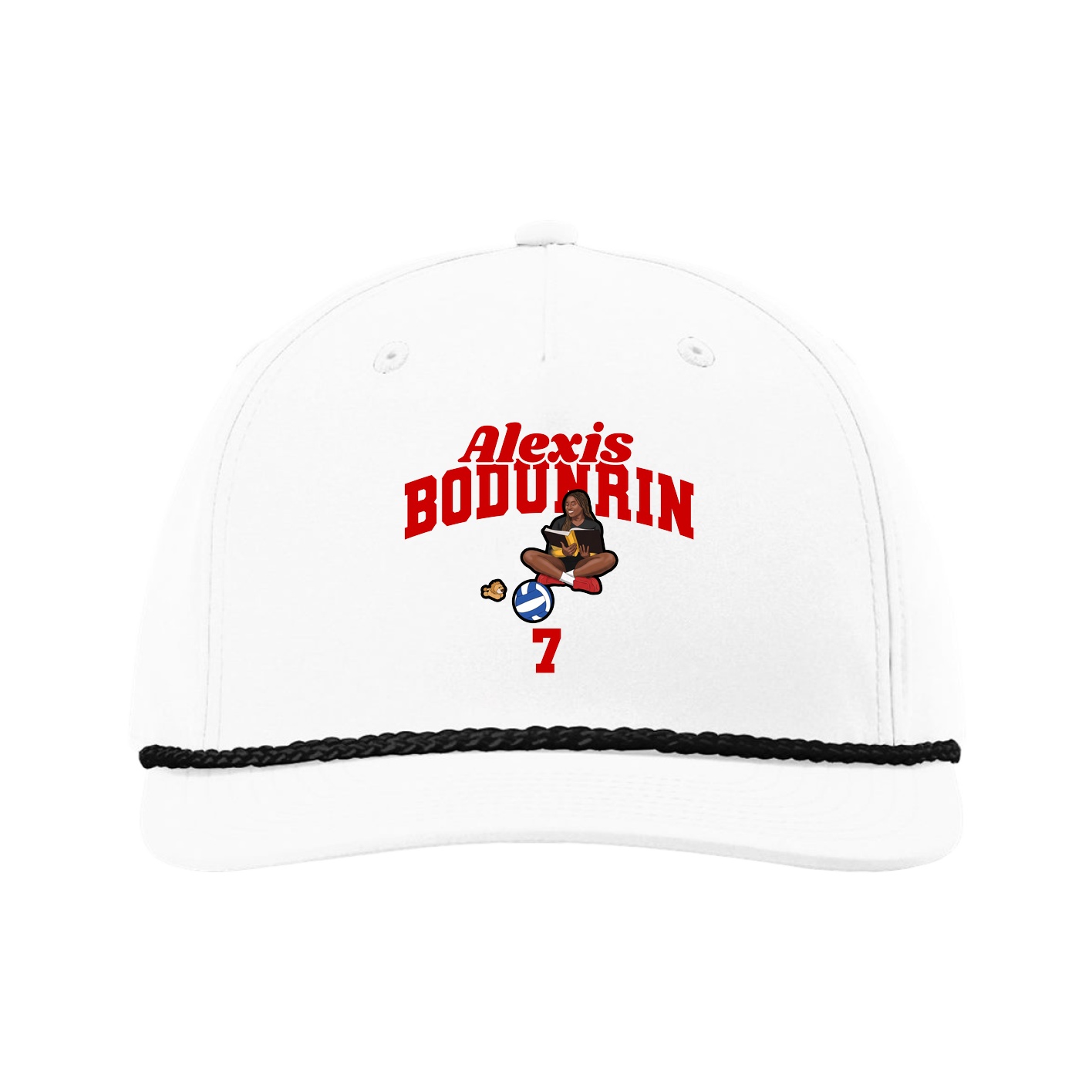 Five-Panel Classic Rope Cap — Signature Arch in White