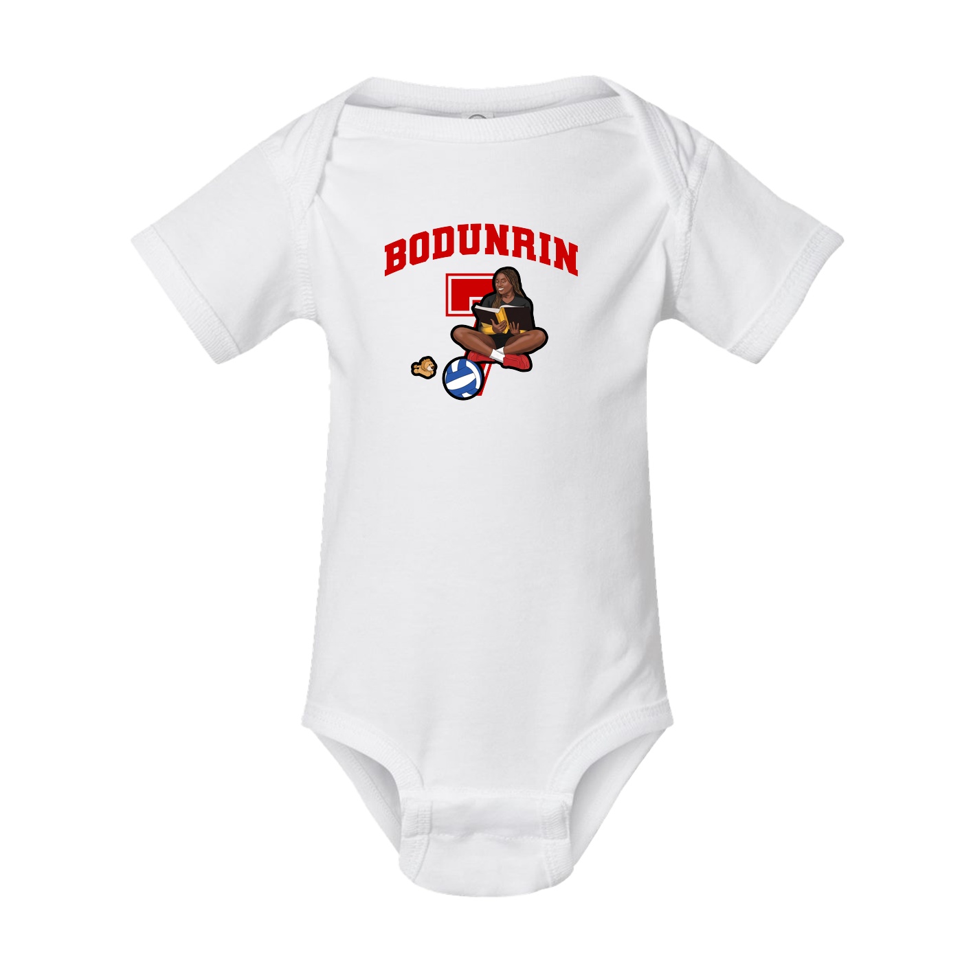 Baby Onesie — Number in White