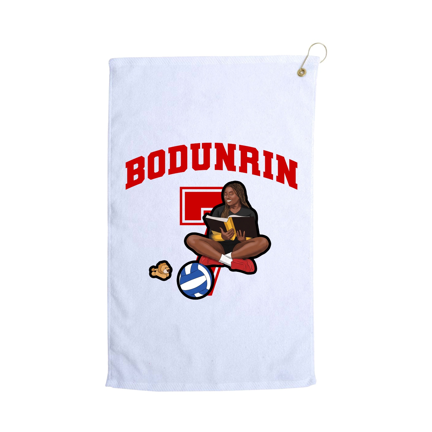 Golf Towel — Number in White