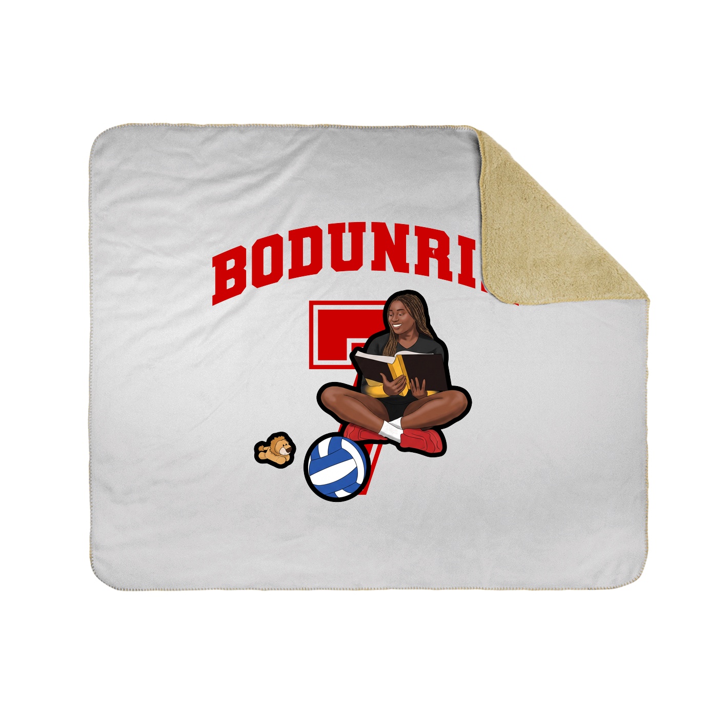 Throw Blanket — Number in White
