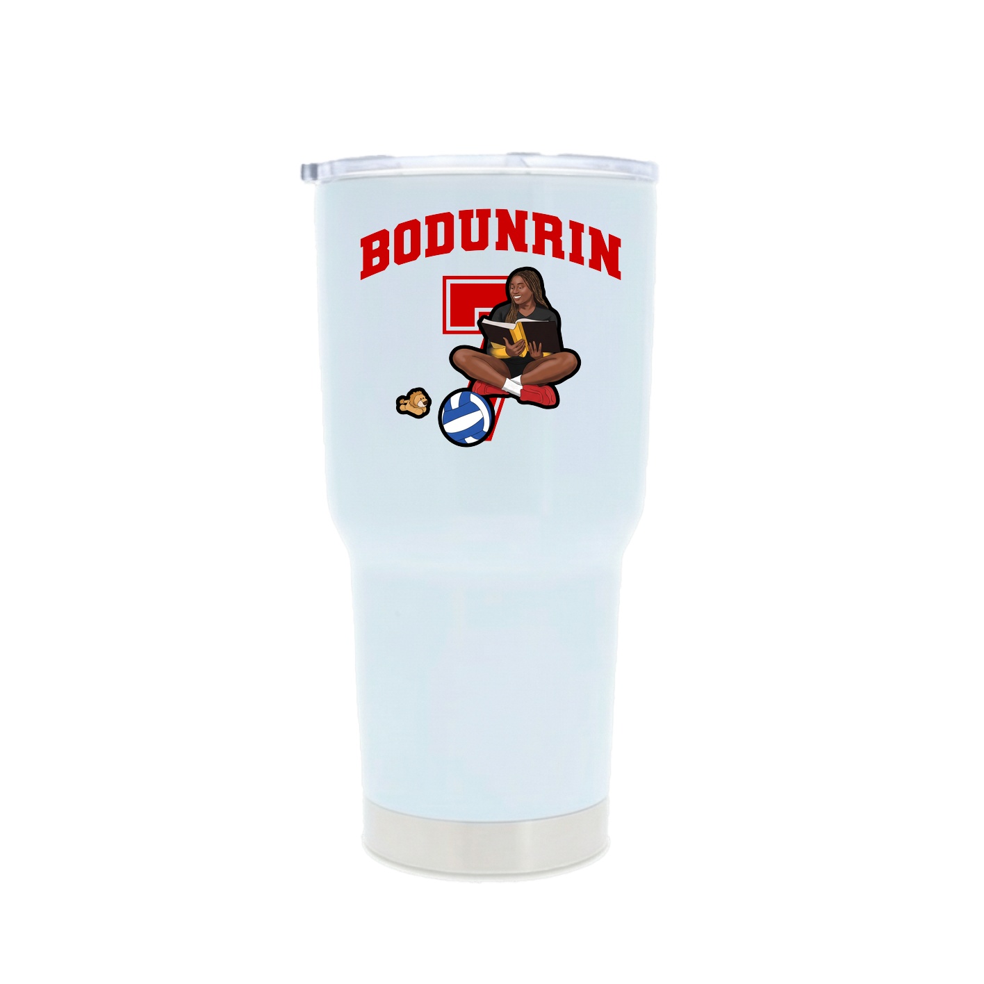 30oz Stainless Steel Tumbler — Number in White