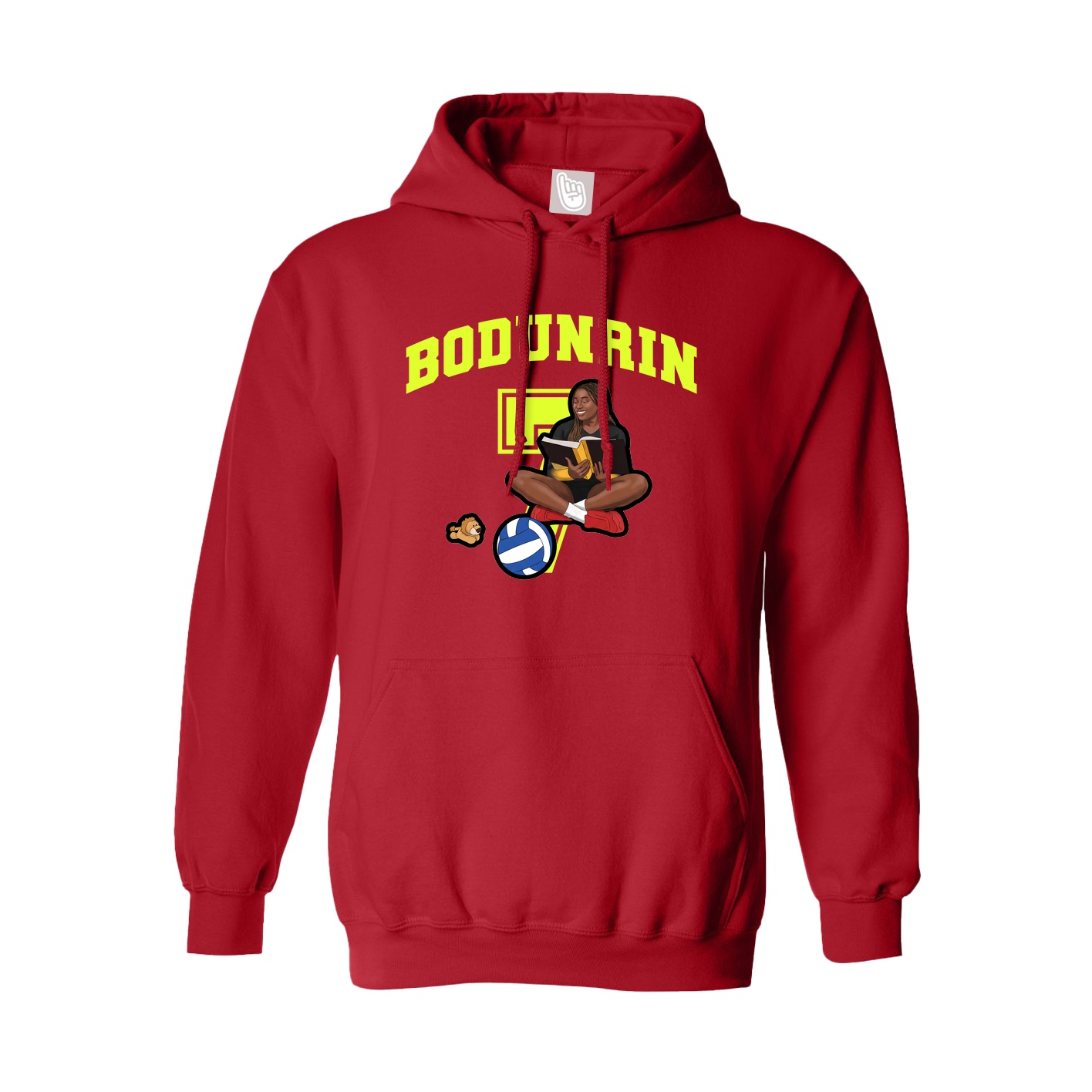 Youth Hoodie — Number in Red