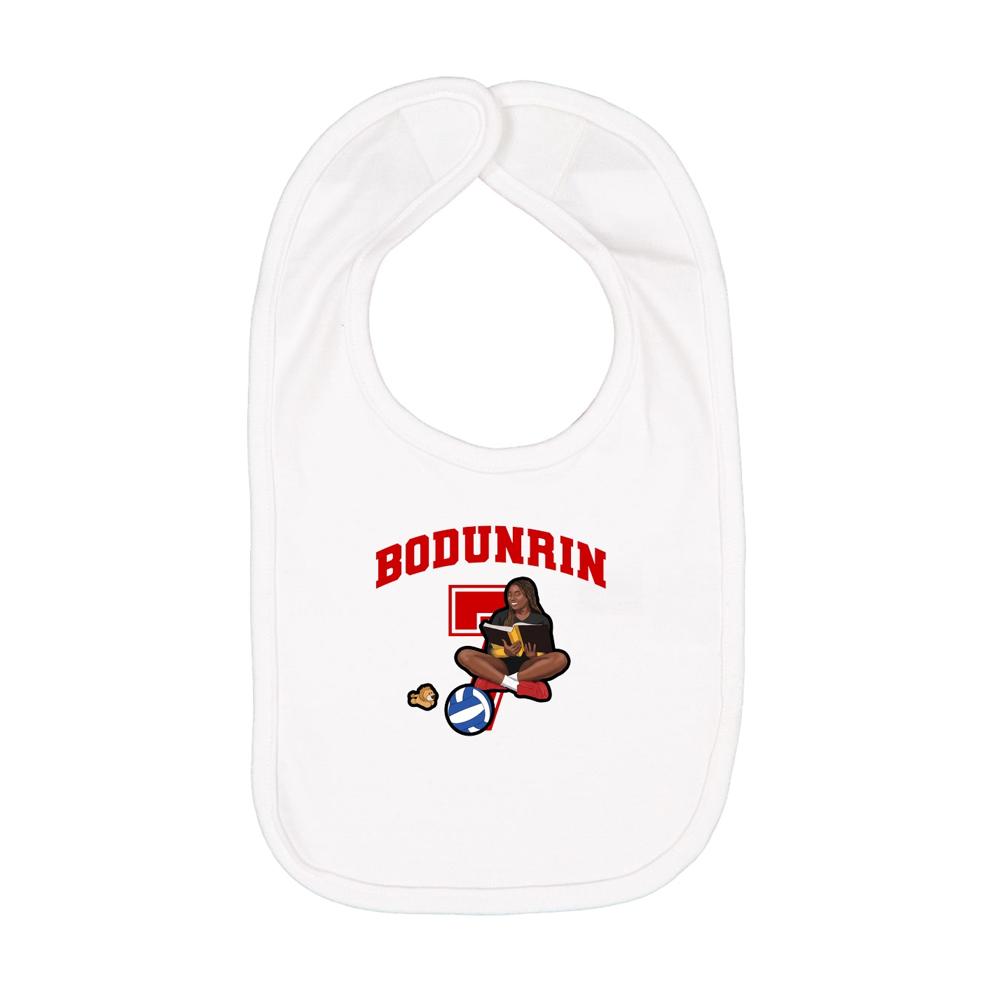 Infant Bib — Number in White