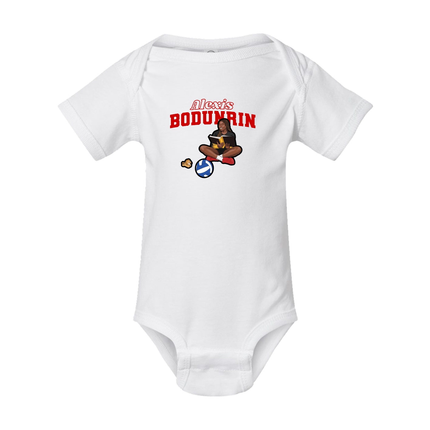 Baby Onesie — Name Arch in White