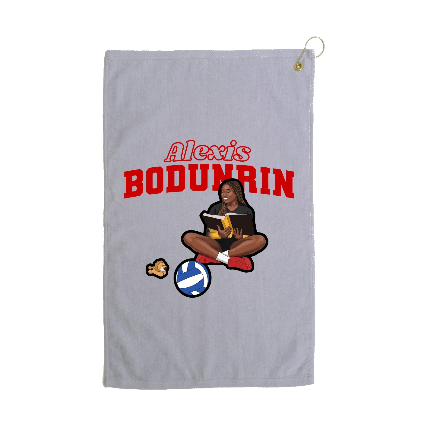 Golf Towel — Name Arch in Grey