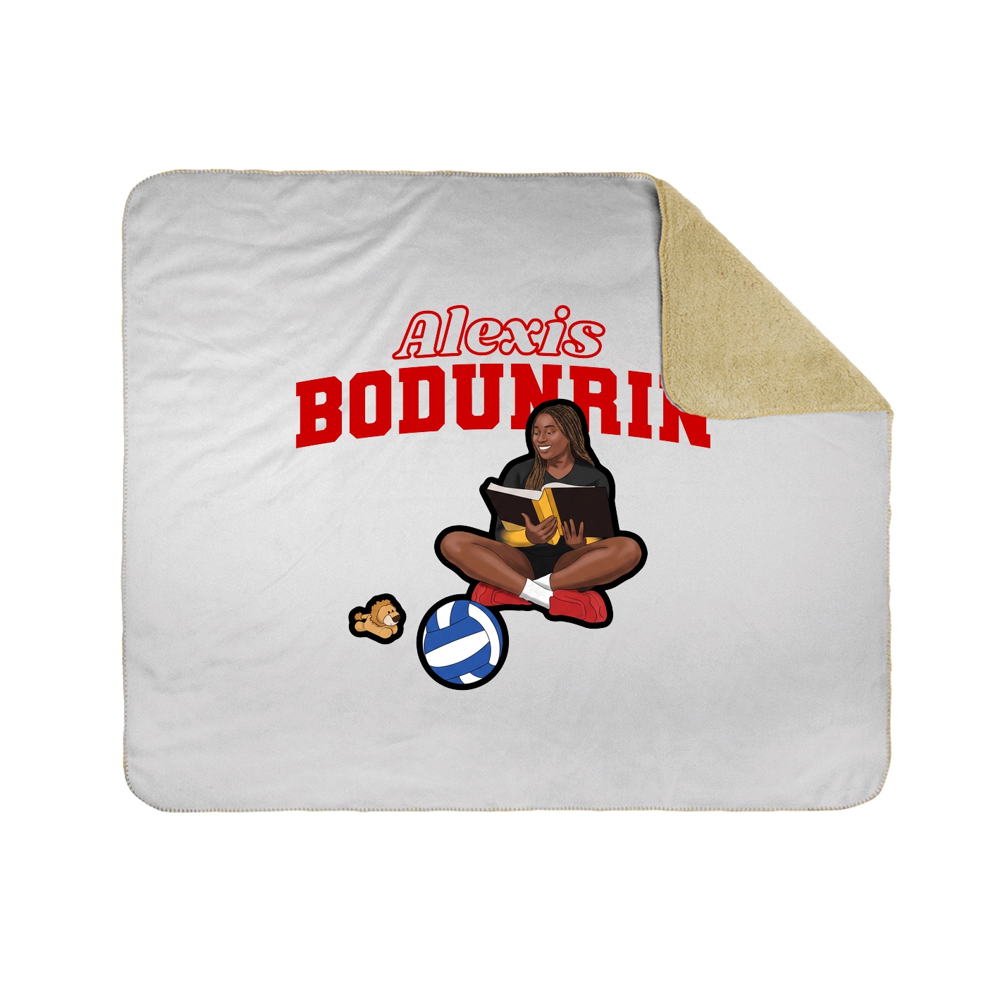 Throw Blanket — Name Arch in White
