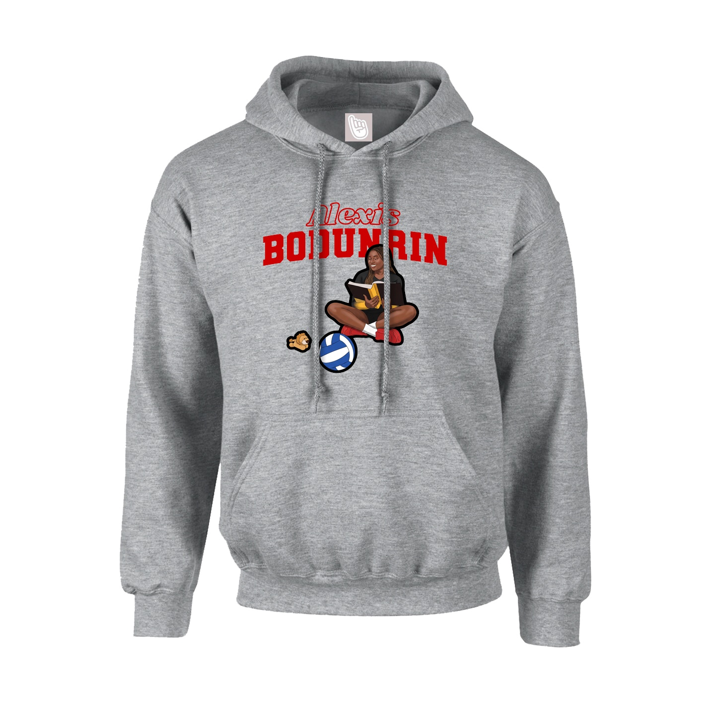 Hoodie — Name Arch in Grey