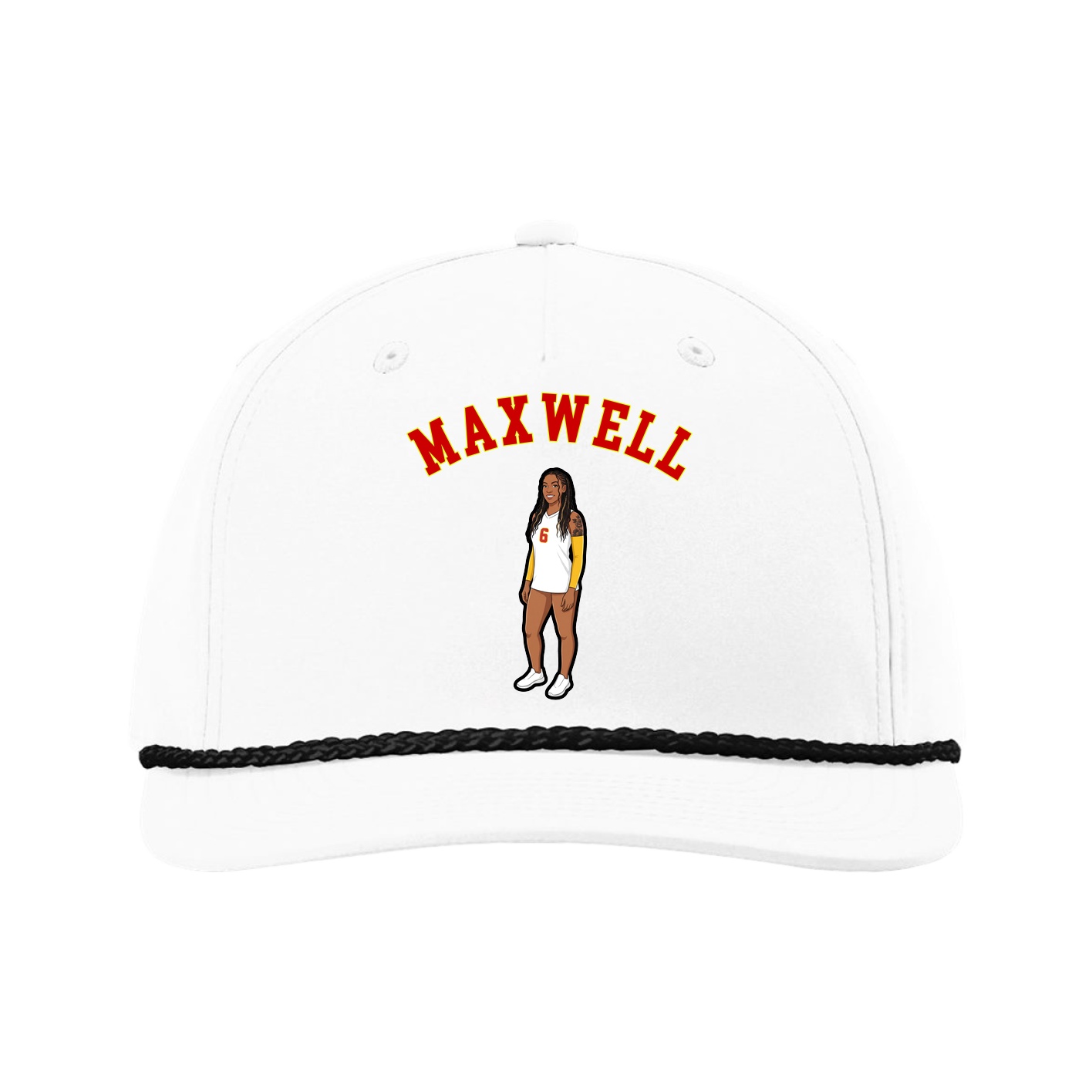 Five-Panel Classic Rope Cap — Shirsey Arch in White