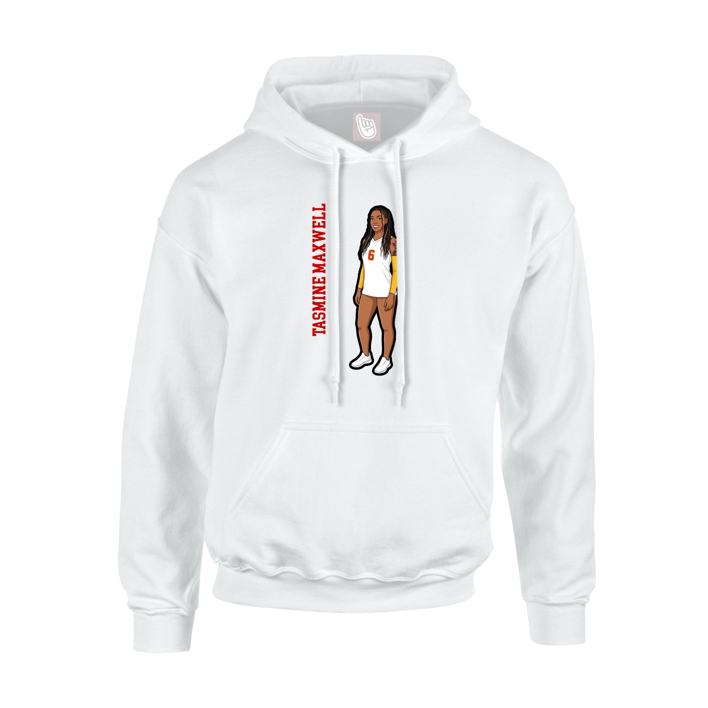 Youth Hoodie — Name Vertical in White