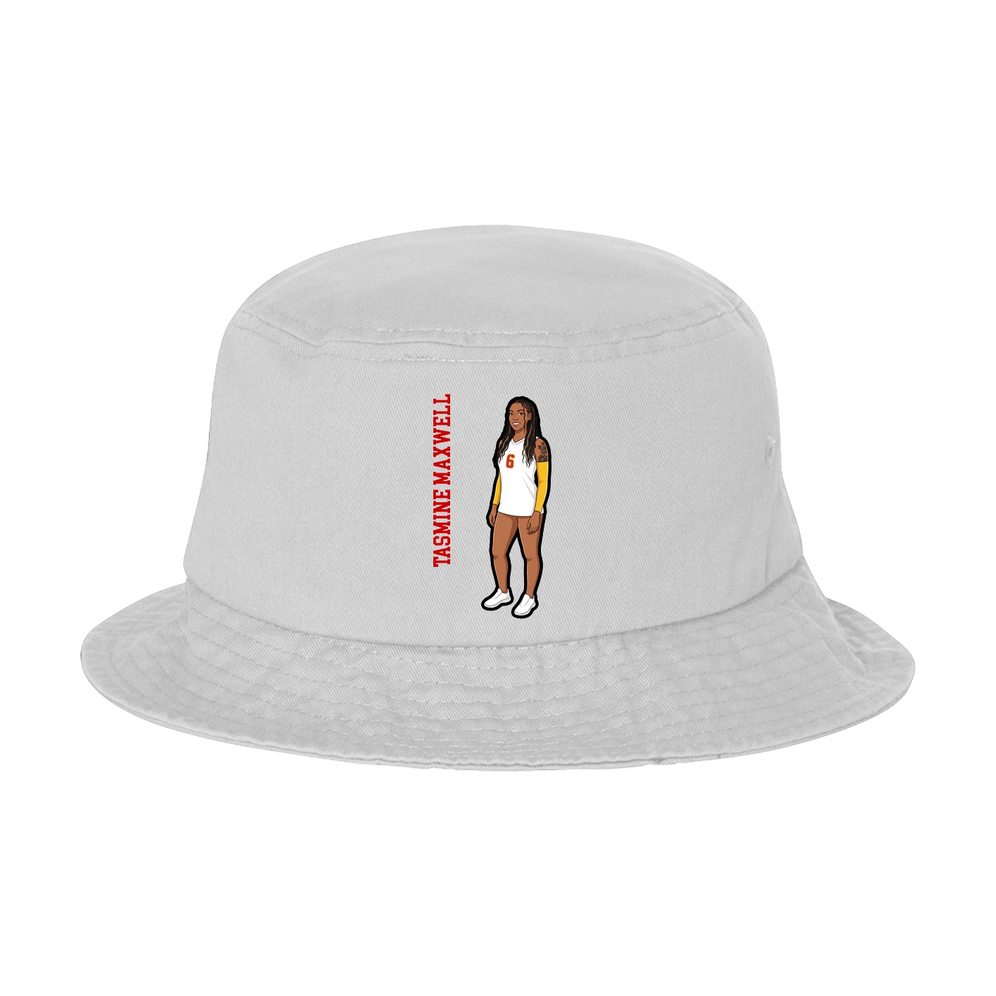 Bucket Cap — Name Vertical in White