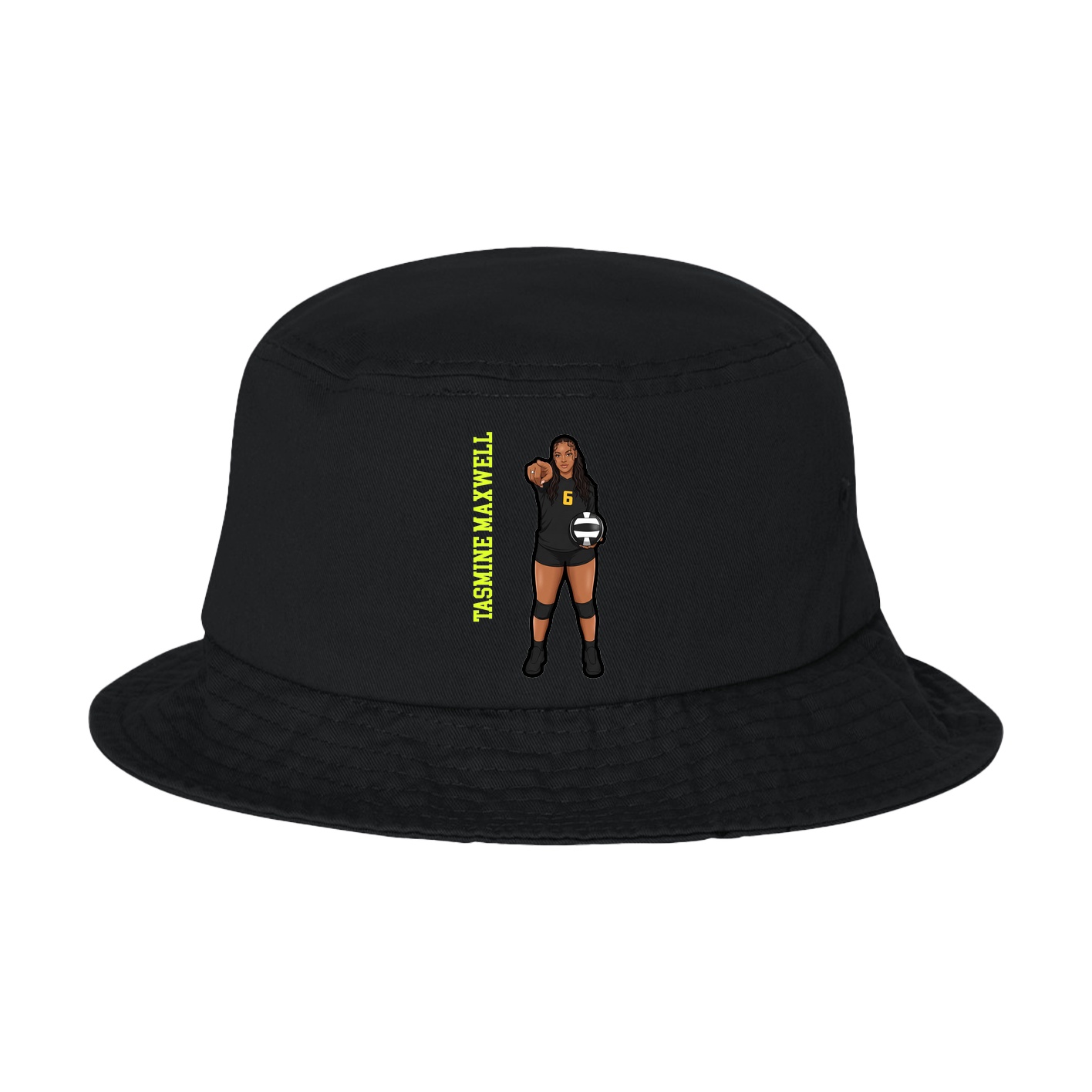 Bucket Cap — Name Vertical in Black