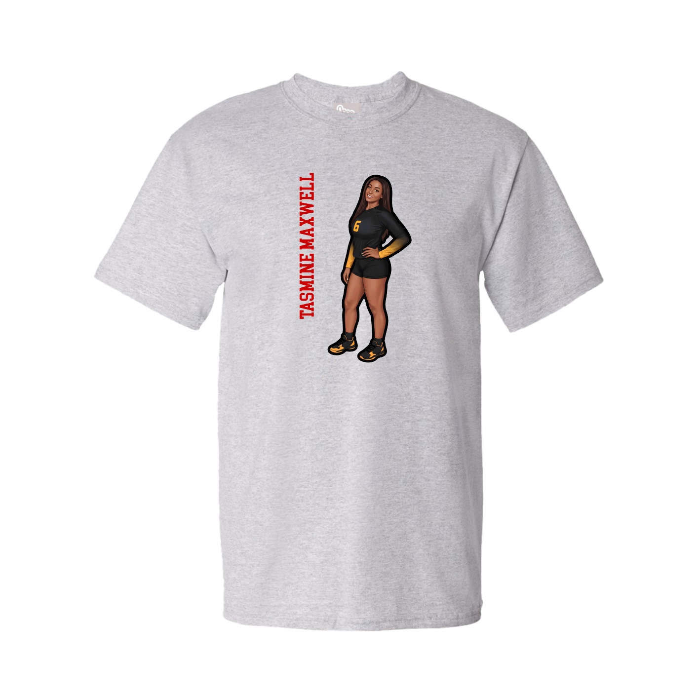 Tee — Name Vertical in Grey
